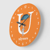 Dr. Seuss's ABC: Brief U - White | Name hinzufügen Große Wanduhr (Winkel)