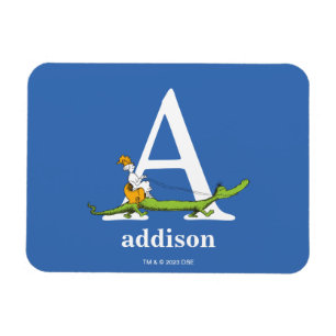 Dr. Seuss's ABC: Buchstabe A - Weiß   Namen hinzuf Magnet