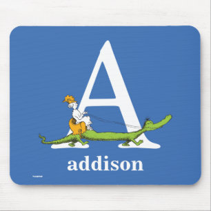 Dr. Seuss's ABC: Buchstabe A - Weiß Namen hinzuf Mousepad