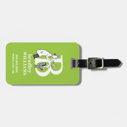 Dr. Seuss's ABC: Buchstabe B — Weiß| Name hinzufüg Gepäckanhänger (Vorderseite horizontal)
