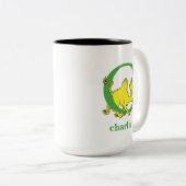 Dr. Seuss's ABC: Buchstabe C - Grün| Name hinzufüg Zweifarbige Tasse (VorderseiteRechts)