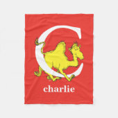 Dr. Seuss's ABC: Buchstabe C - weiß| Name hinzufüg Fleecedecke (Vorderseite)