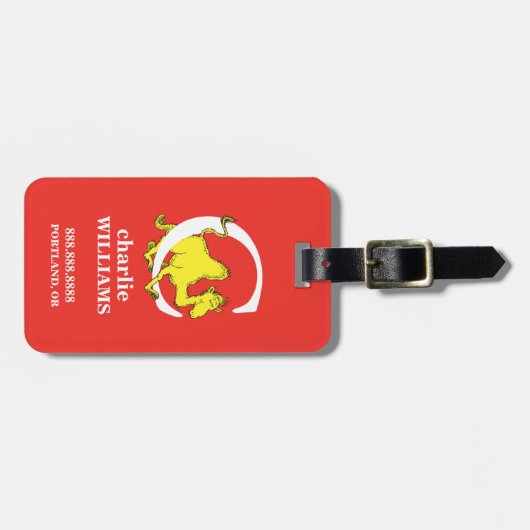 Dr. Seuss's ABC: Buchstabe C - weiß| Name hinzufüg Gepäckanhänger (Vorderseite horizontal)