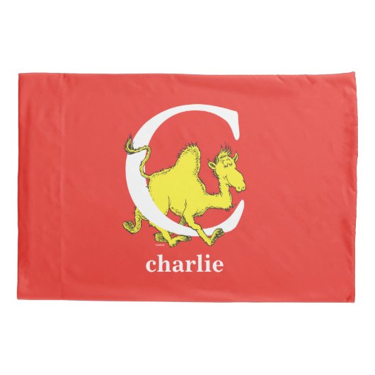 Dr. Seuss's ABC: Buchstabe C - weiß| Name hinzufüg Kissenbezug (Rückseite)