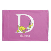 Dr. Seuss's ABC: Buchstabe D — Weiß| Name hinzufüg Kissenbezug (Rückseite)