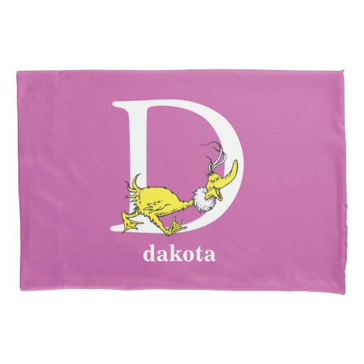 Dr. Seuss's ABC: Buchstabe D — Weiß| Name hinzufüg Kissenbezug (Vorderseite)