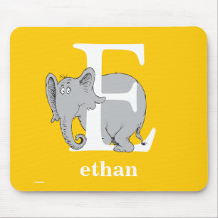 Dr. Seuss's ABC: Buchstabe E - Weiß   Namen eingeb Mousepad