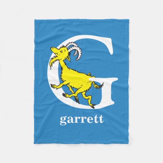 Dr. Seuss's ABC: Buchstabe G - Weiß | Name hinzufü Fleecedecke (Vorderseite)