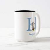 Dr. Seuss's ABC: Buchstabe H — blau| Name hinzufüg Zweifarbige Tasse (VorderseiteRechts)