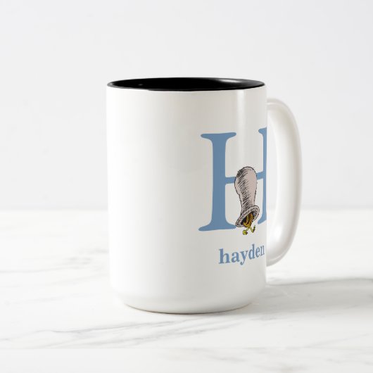 Dr. Seuss's ABC: Buchstabe H — blau| Name hinzufüg Zweifarbige Tasse (VorderseiteRechts)