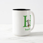 Dr. Seuss's ABC: Buchstabe H — Grün| Name hinzufüg Zweifarbige Tasse (VorderseiteRechts)
