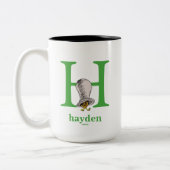Dr. Seuss's ABC: Buchstabe H — Grün| Name hinzufüg Zweifarbige Tasse (Links)