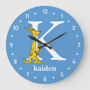 Dr. Seuss's ABC: Buchstabe K - Weiß   Namen hinzuf Große Wanduhr
