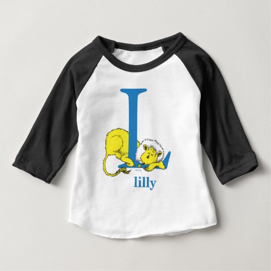 Dr Seuss S Abc Buchstabe L Blau Name Hinzufug Baby T Shirt Zazzle De