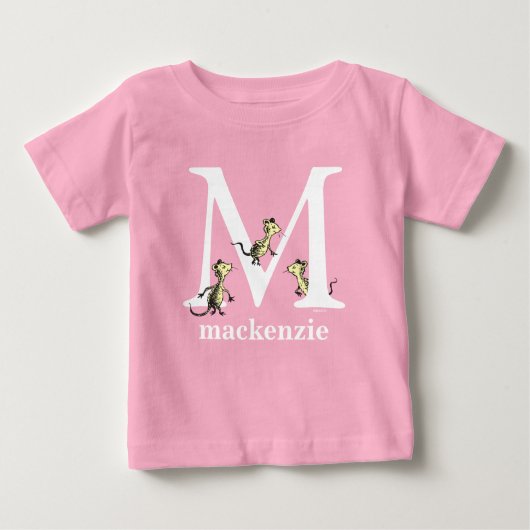 Dr. Seuss's ABC: Buchstabe M - Weiß| Name hinzufüg Baby T-shirt (Vorderseite)