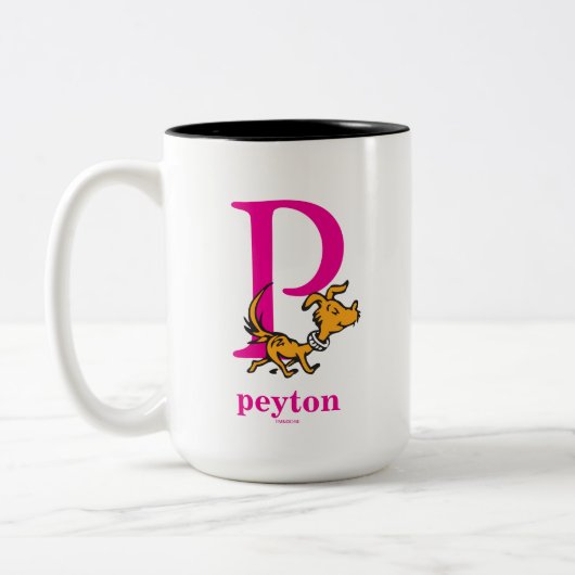 Dr. Seuss's ABC: Buchstabe P - Rosa| Name hinzufüg Zweifarbige Tasse (Links)