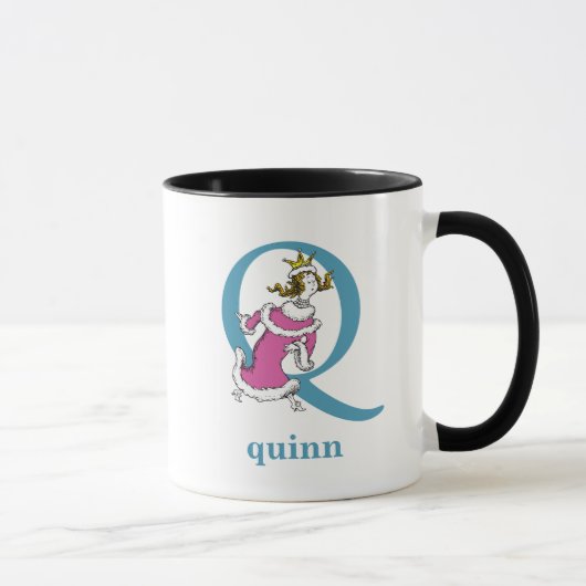 Dr. Seuss's ABC: Buchstabe Q - Blau| Name hinzufüg Tasse (Rechts)