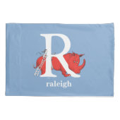 Dr. Seuss's ABC: Buchstabe R — Weiß| Name hinzufüg Kissenbezug (Rückseite)