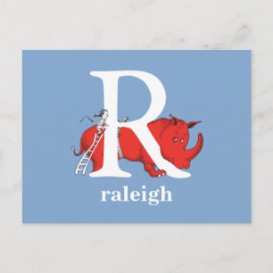 Dr. Seuss's ABC: Buchstabe R - Weiß   Namen hinzuf Postkarte