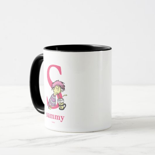 Dr. Seuss's ABC: Buchstabe S - Rosa| Name hinzufüg Tasse (Vorderseite Links)