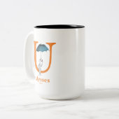 Dr. Seuss's ABC: Buchstabe U - Orange| Name hinzuf Zweifarbige Tasse (Vorderseite Links)