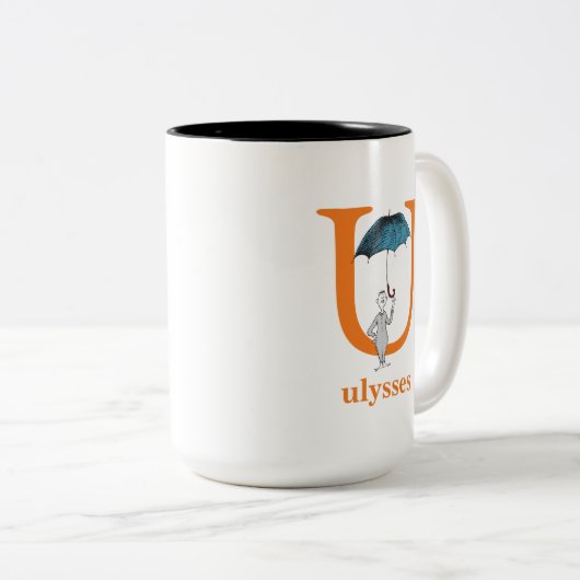 Dr. Seuss's ABC: Buchstabe U - Orange| Name hinzuf Zweifarbige Tasse (VorderseiteRechts)