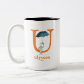 Dr. Seuss's ABC: Buchstabe U - Orange| Name hinzuf Zweifarbige Tasse (Links)