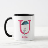 Dr. Seuss's ABC: Buchstabe U - Rosa| Name hinzufüg Tasse (Links)
