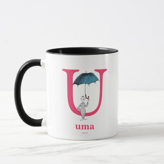Dr. Seuss's ABC: Buchstabe U - Rosa| Name hinzufüg Tasse (Links)