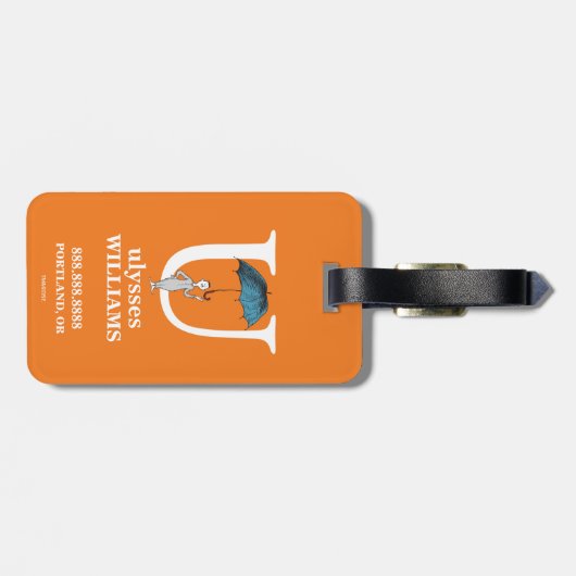 Dr. Seuss's ABC: Buchstabe U - Weiß| Name hinzufüg Gepäckanhänger (Rückseite horizontal)