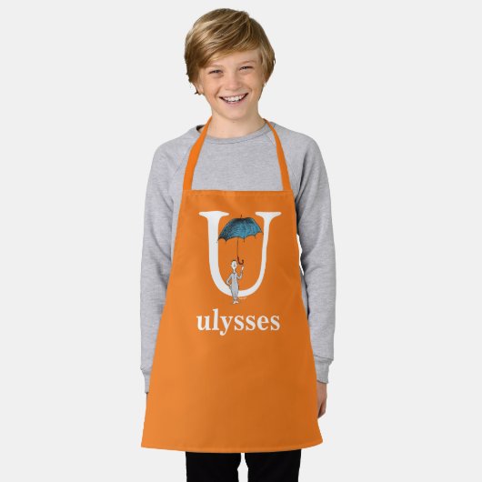 Dr. Seuss's ABC: Buchstabe U - Weiß| Name hinzufüg Schürze (Getragen)