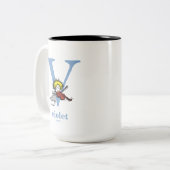 Dr. Seuss's ABC: Buchstabe V - blau| Name hinzufüg Zweifarbige Tasse (Vorderseite Links)
