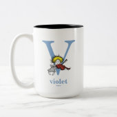 Dr. Seuss's ABC: Buchstabe V - blau| Name hinzufüg Zweifarbige Tasse (Links)