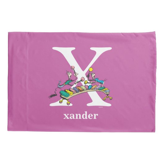 Dr. Seuss's ABC: Buchstabe X - weiß| Name hinzufüg Kissenbezug (Rückseite)