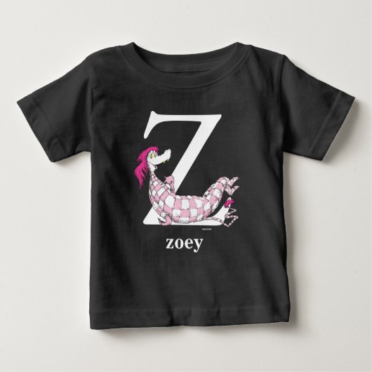 Dr. Seuss's ABC: Buchstabe Z — Weiß| Name hinzufüg Baby T-shirt (Vorderseite)