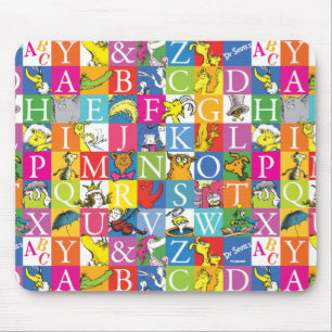 Dr. Seuss's ABC farbenfrohes Blockbuchstaben-Muste Mousepad