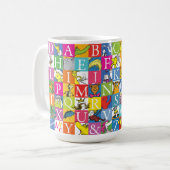 Dr. Seuss's ABC farbenfrohes Blockbuchstabenmuster Kaffeetasse (Vorderseite Links)