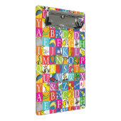 Dr. Seuss's ABC farbenfrohes Blockbuchstabenmuster Mini Klemmbrett (Schrägansicht)