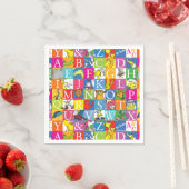 Dr. Seuss's ABC farbenfrohes Blockbuchstabenmuster Serviette (Beispiel)
