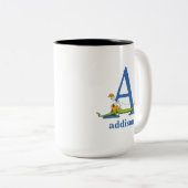 Dr. Seuss's ABC: Letter A - Blue | Name hinzufügen Zweifarbige Tasse (VorderseiteRechts)