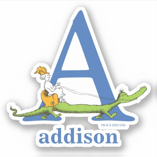 Dr. Seuss's ABC: Letter A - White | Name hinzufüge Aufkleber (Vorderseite)