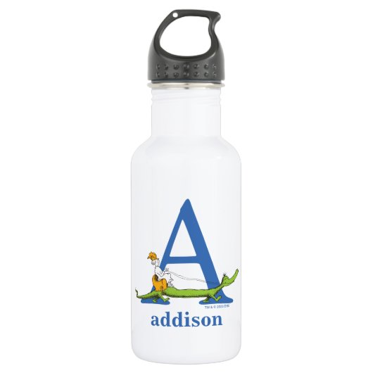 Dr. Seuss's ABC: Letter A - White | Name hinzufüge Edelstahlflasche (Vorderseite)