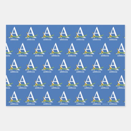 Dr. Seuss's ABC: Letter A - White | Name hinzufüge Geschenkpapier Set (Vorderseite)