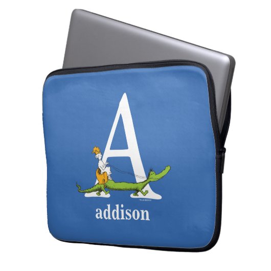 Dr. Seuss's ABC: Letter A - White | Name hinzufüge Laptopschutzhülle (Vorderseite Links)