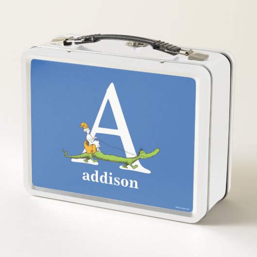 Dr. Seuss's ABC: Letter A - White | Name hinzufüge Metall Brotdose (Rückseite)