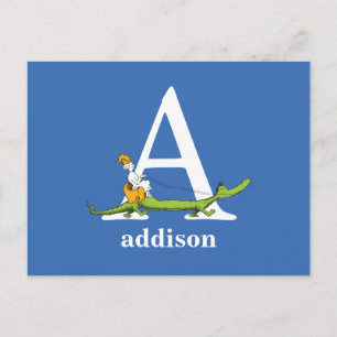 Dr. Seuss's ABC: Letter A - White   Name hinzufüge Postkarte