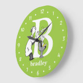 Dr. Seuss's ABC: Letter B - White | Name hinzufüge Große Wanduhr (Winkel)