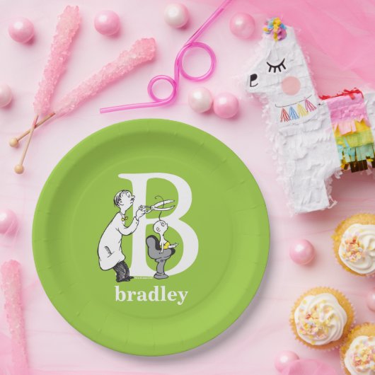 Dr. Seuss's ABC: Letter B - White | Name hinzufüge Pappteller (Party)