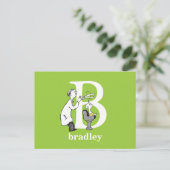 Dr. Seuss's ABC: Letter B - White | Name hinzufüge Postkarte (Stehend Vorderseite)