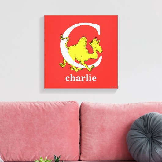 Dr. Seuss's ABC: Letter C - White | Name hinzufüge Leinwanddruck (Insitu (Wohnzimmer))